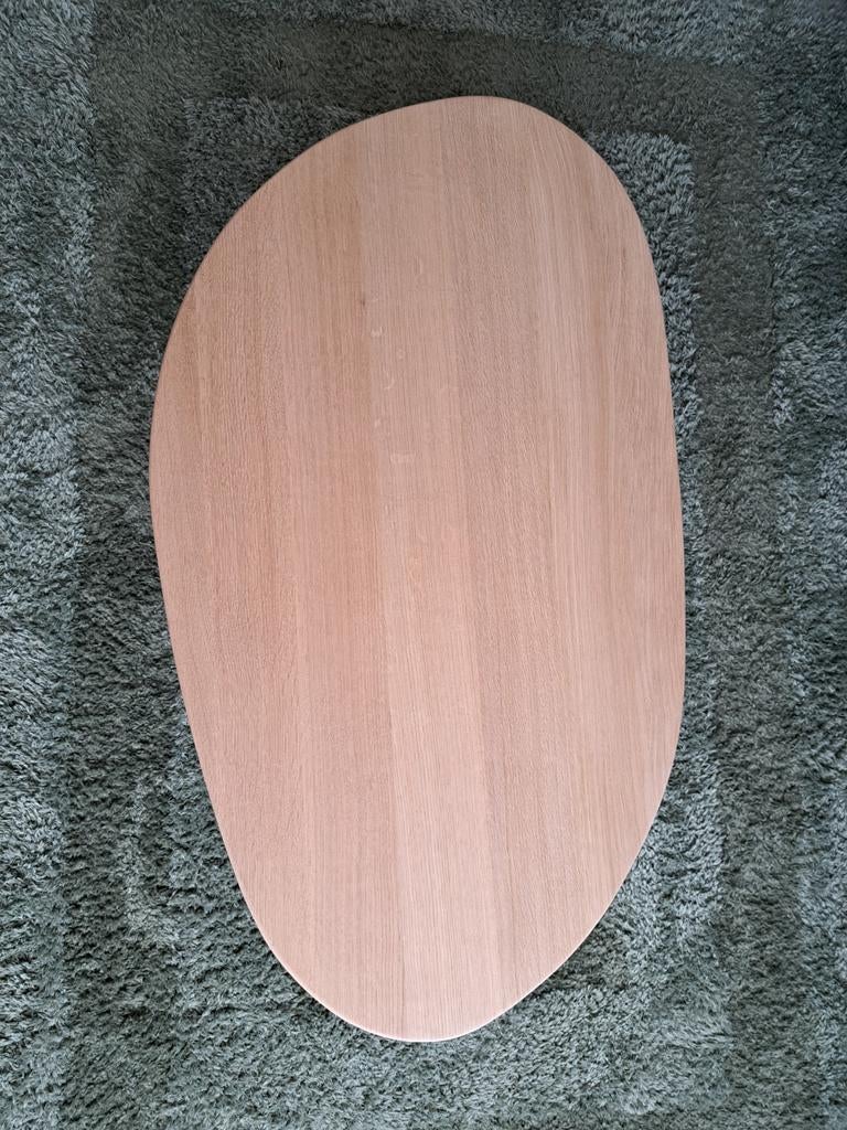 Nieuw! Handgemaakte massief eiken salontafel, Huis en Inrichting, Ophalen, 100 tot 150 cm, Organische, Eikenhout