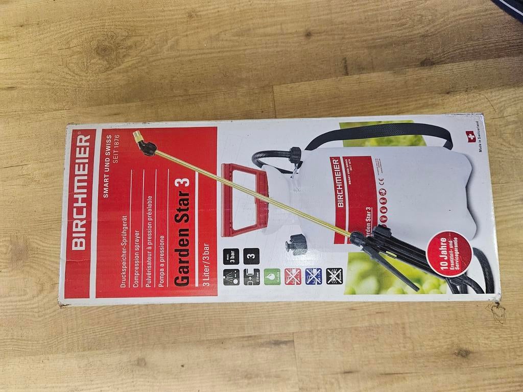 Birchmeier Garden Star 3 Drukspuit - Nieuw in Doos, Ophalen of Verzenden, Nieuw, Handsproeier