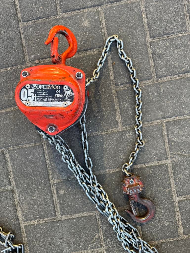 Elephant Super-100 ketting takel 0,5t, Ophalen of Verzenden, Gebruikt, Handmatig