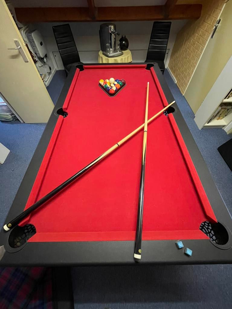 Pooltafel Biljart compleet weinig gebruikt, Ophalen, Pooltafel