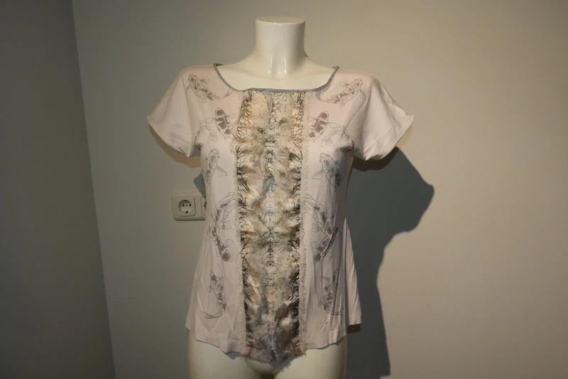 Marccain leuk shirt koi karpers print zijde bekleding N3/M, Kleding | Dames, Maat 38/40 (M), Overige kleuren, Verzenden, Zo goed als nieuw