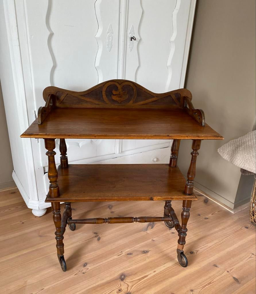 Antieke eikenhouten theetrolley, Ophalen