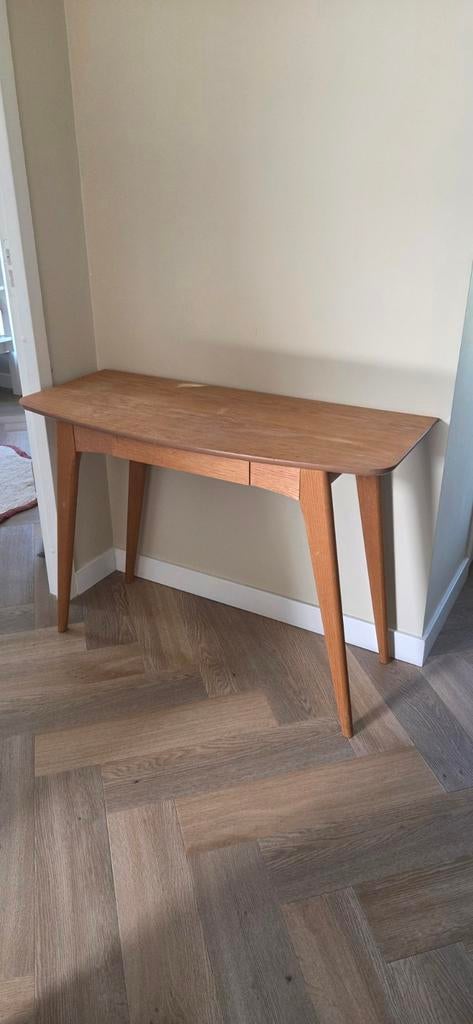 Eiken houten bureau/kaptafel, Ophalen, Gebruikt, 25 tot 50 cm, Rechthoekig