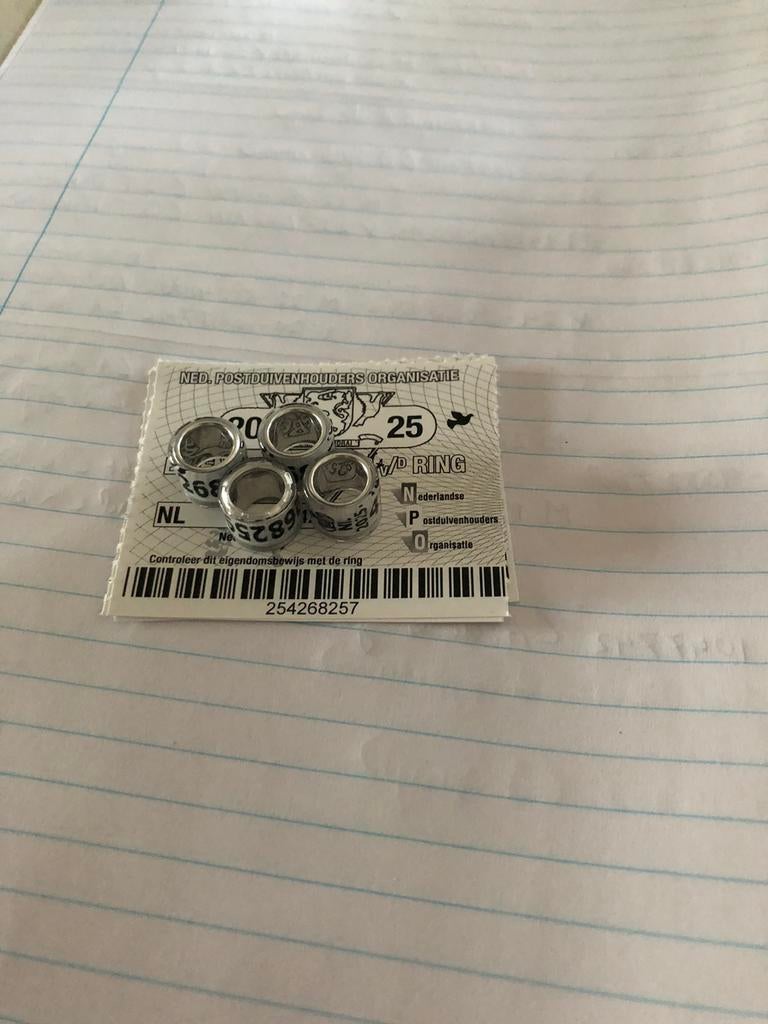 Poatduiven ringen., Dieren en Toebehoren, Geslacht onbekend, Postduif