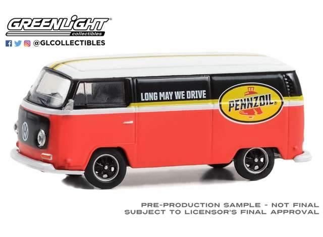 1969 VW Volkswagen bus T2 van Greenlight 1/64 Pennzoil, Hobby en Vrije tijd, Modelauto's | Overige schalen, Ophalen of Verzenden