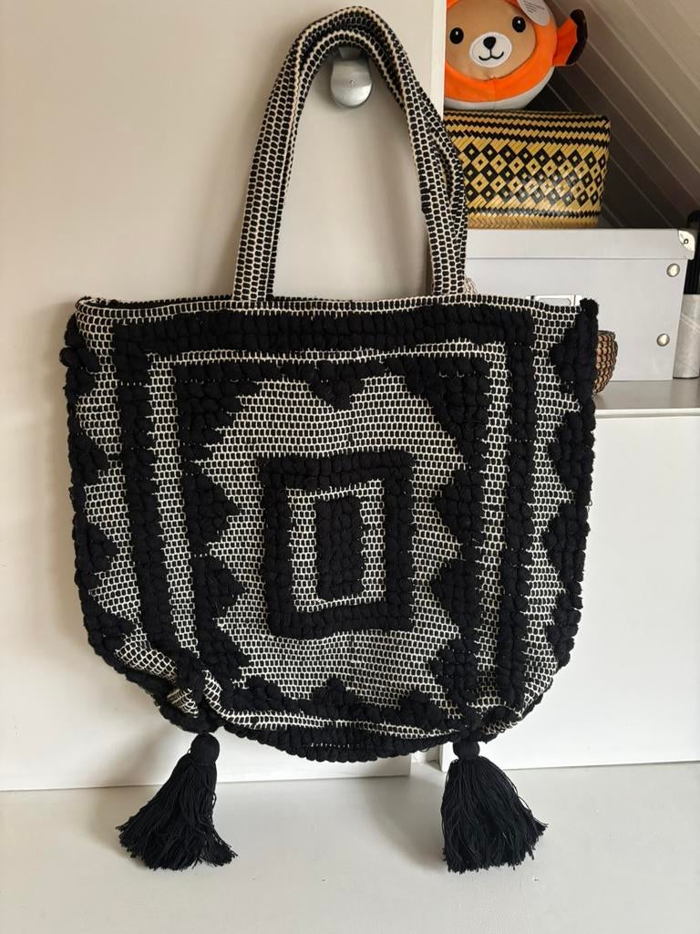 Femmes du sud geweven shopper, Ophalen of Verzenden, Zo goed als nieuw, Zwart, Shopper