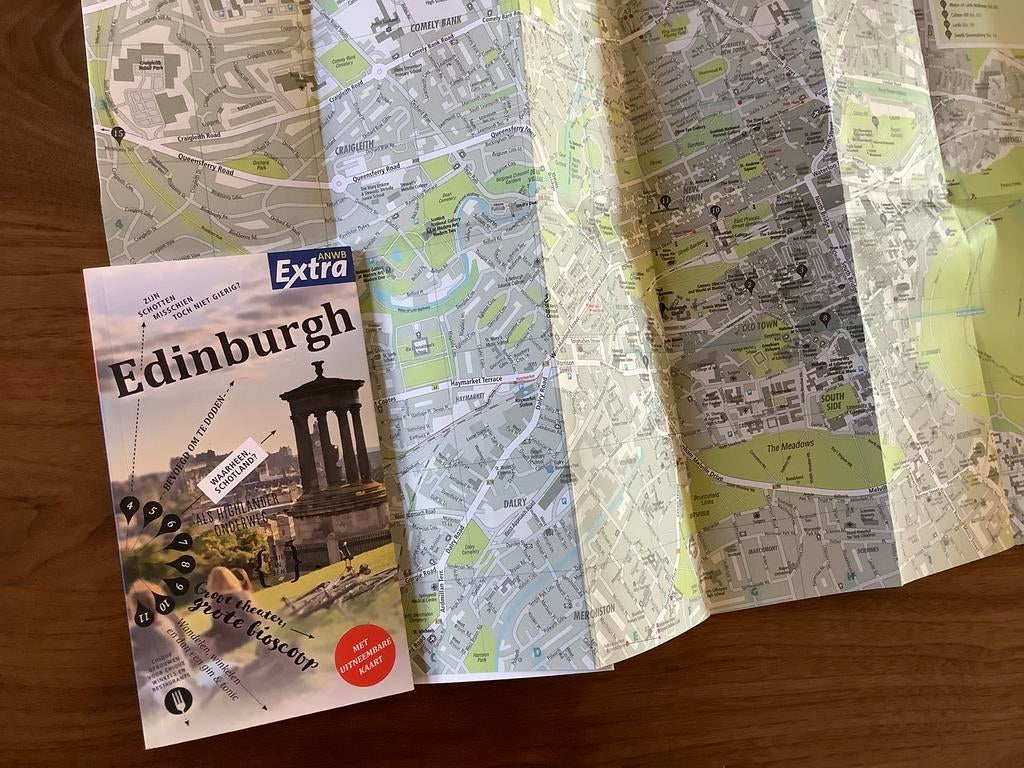 Edinburgh Schotland Engeland ANWB reisgids + kaart, Europa, Ophalen of Verzenden, Zo goed als nieuw, Reisgids of -boek