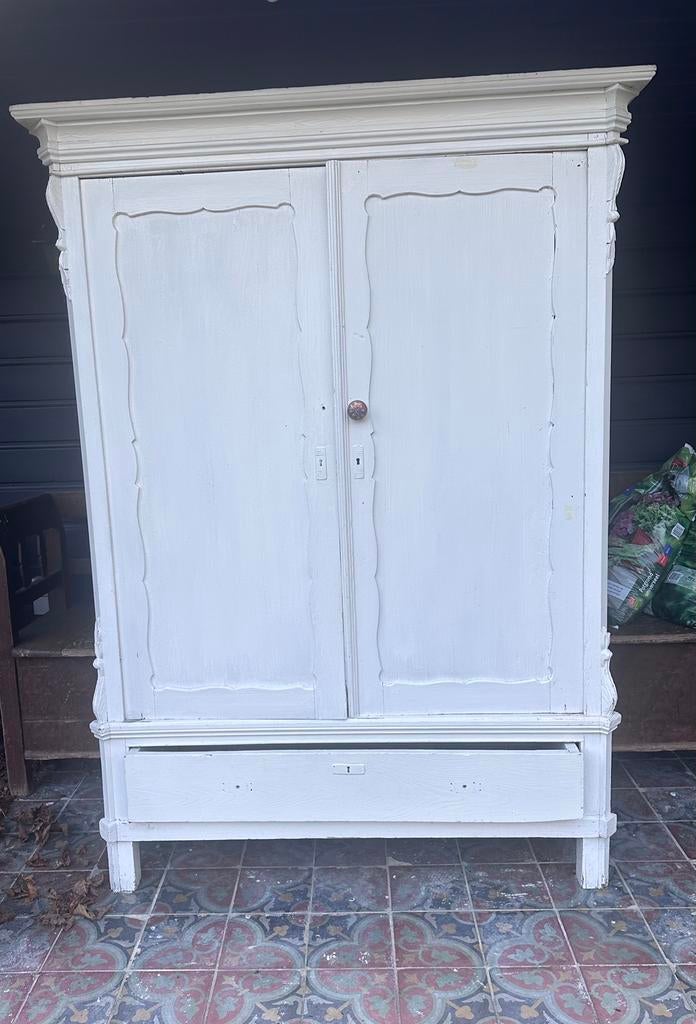 Vintage houten kast, wit, kinder/baby kamer of opbergen, Ophalen, Gebruikt