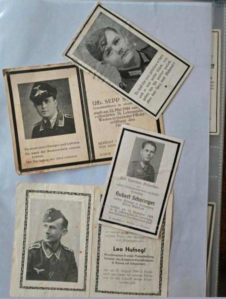 4x Sterbebild Luxemburg België Frankrijk WO2 westfront Duits, Ophalen of Verzenden, Duitsland