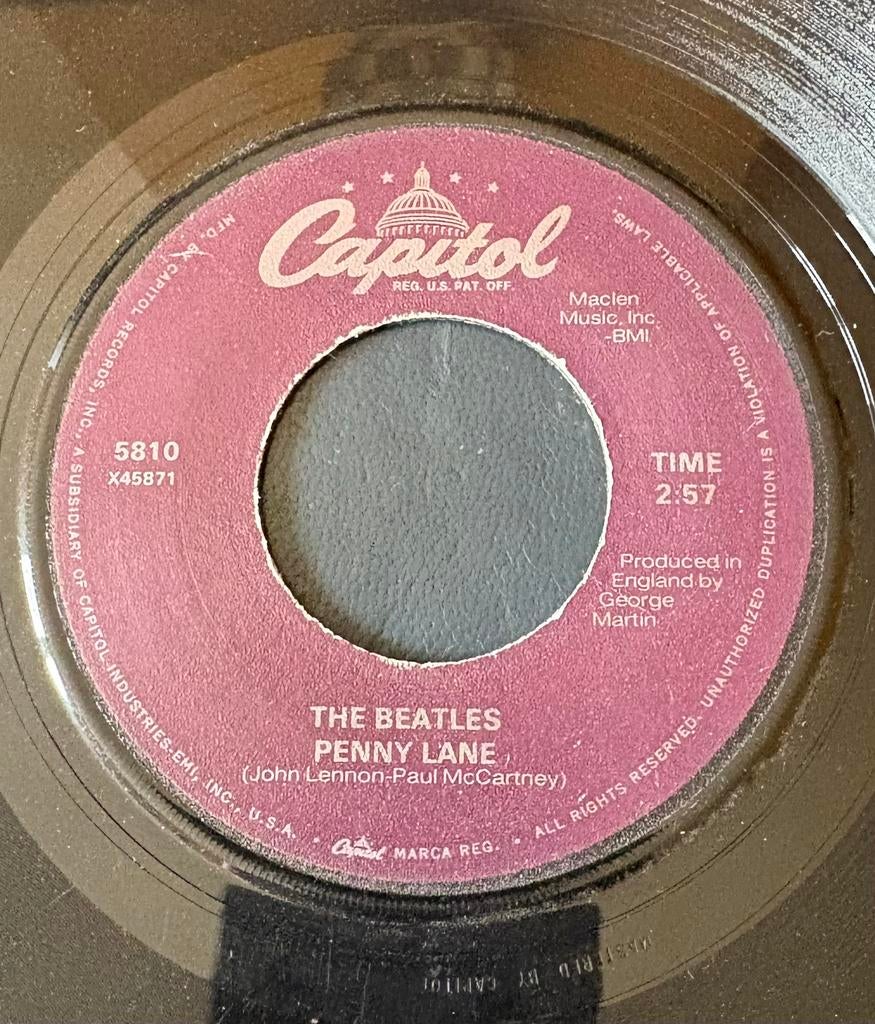 The Beatles - Penny Lane/Strawberry fields, Cd's en Dvd's, Vinyl Singles, Ophalen of Verzenden, Gebruikt, Pop