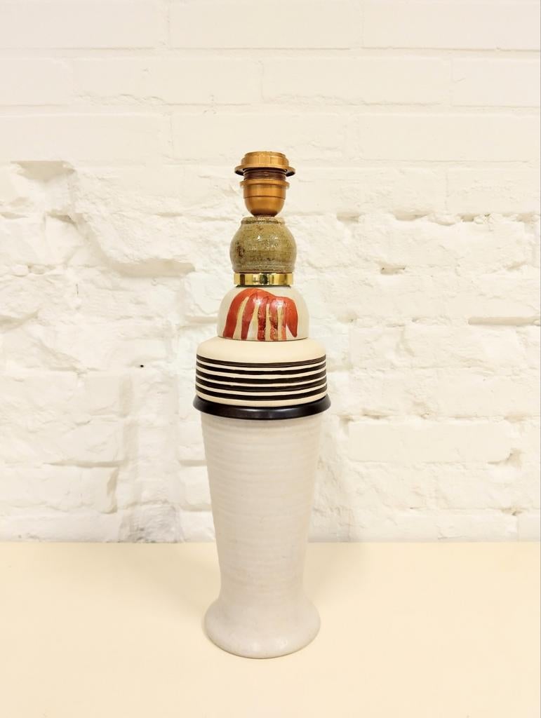 Wit landelijk vintage vaas keramiek lamp art design wonen, Minder dan 50 cm, Metaal, Ophalen of Verzenden, Landelijk