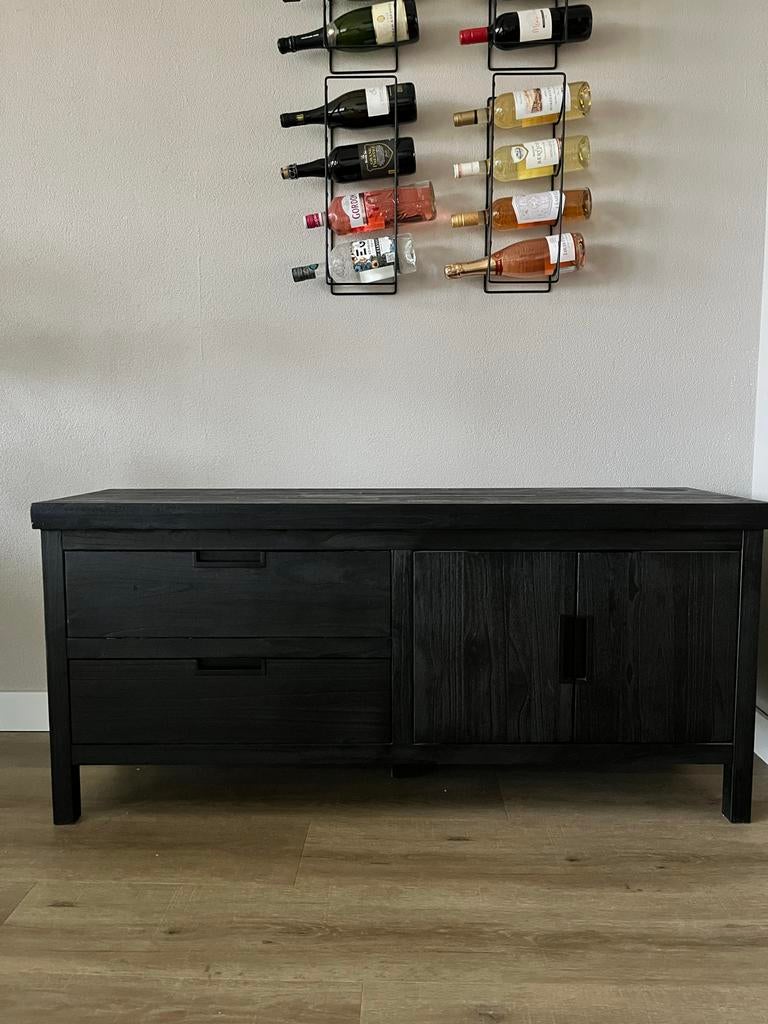 Zwart Dressoir / TV Meubel, Ophalen, Gebruikt, 100 tot 150 cm, Minder dan 100 cm