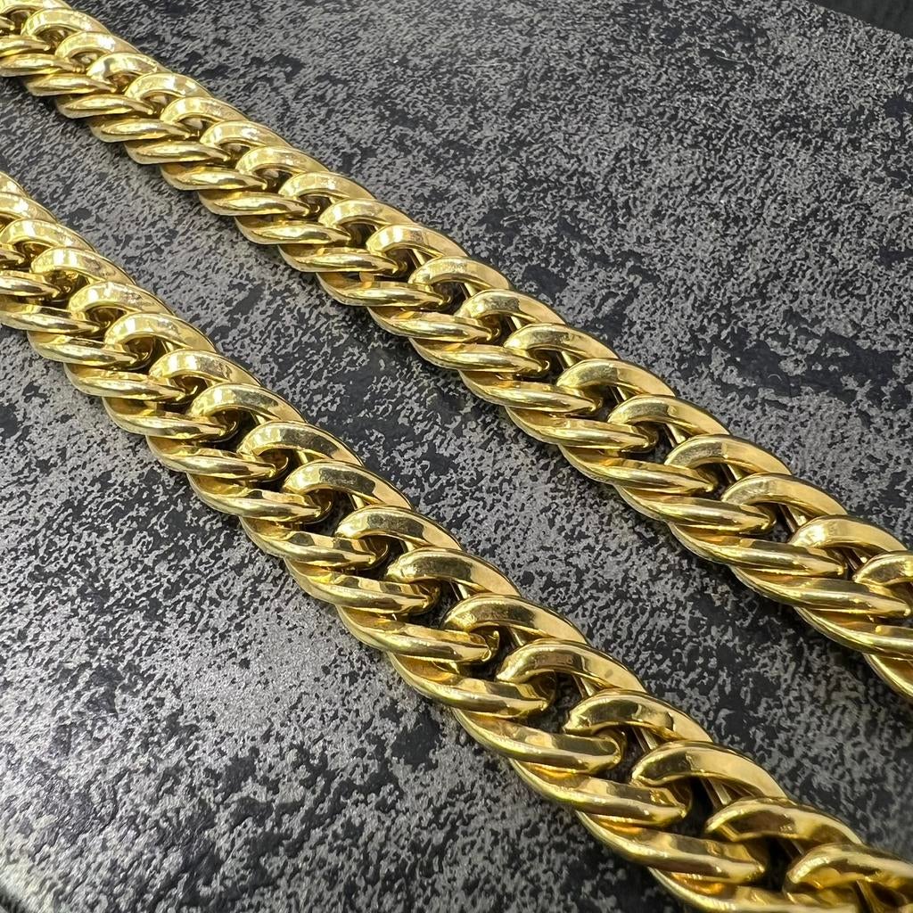 18 karaat gouden ketting gourmet cuban schakel, Sieraden, Tassen en Uiterlijk, Kettingen, Zo goed als nieuw, Goud, Ophalen of Verzenden