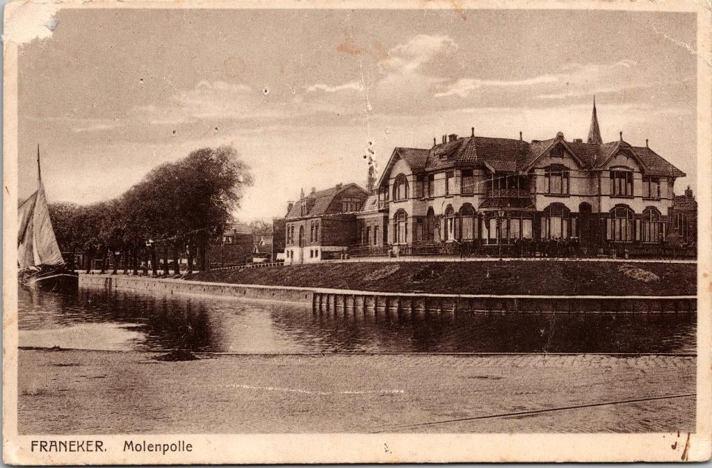Franeker - Molenpolle, Ophalen of Verzenden, 1920 tot 1940, Gelopen, Friesland