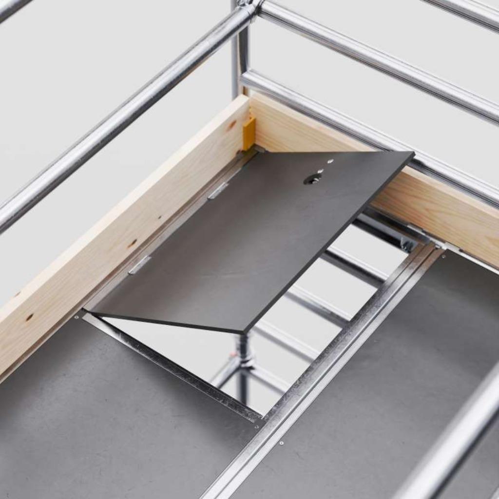 CUSTERS houten rolsteiger platform MET luik 250 cm nieuw, Ophalen, Custers, ., Nieuw