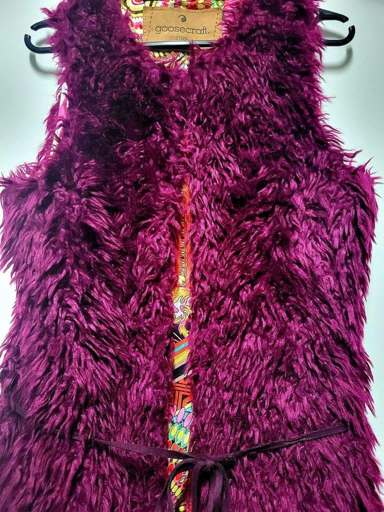 Goosecraft Bordeaux faux fur luxe chik Gilet bodywarmer, Goosecraft, Paars, Ophalen of Verzenden, Zo goed als nieuw