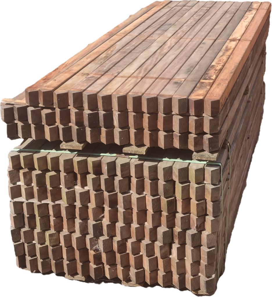 Hardhouten palen geschaafd 6.4x6.4 cm, Ophalen, Palen, Nieuw, Hardhout