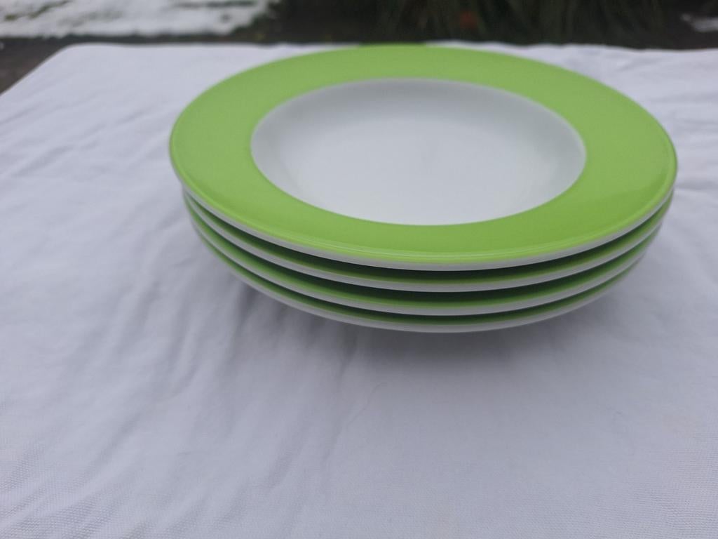 Dibbern 4 soepborden meigroen, Ophalen of Verzenden