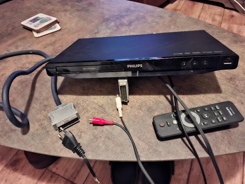 Philips DVD speler DVP3850/12 incl scart en tulp, Ophalen of Verzenden, Gebruikt, Dvd-speler, Philips