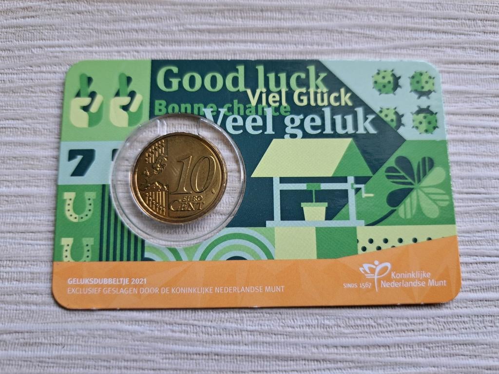 Coincard Geluksdubbeltje 2021, Ophalen of Verzenden, Koningin Beatrix, Euro's