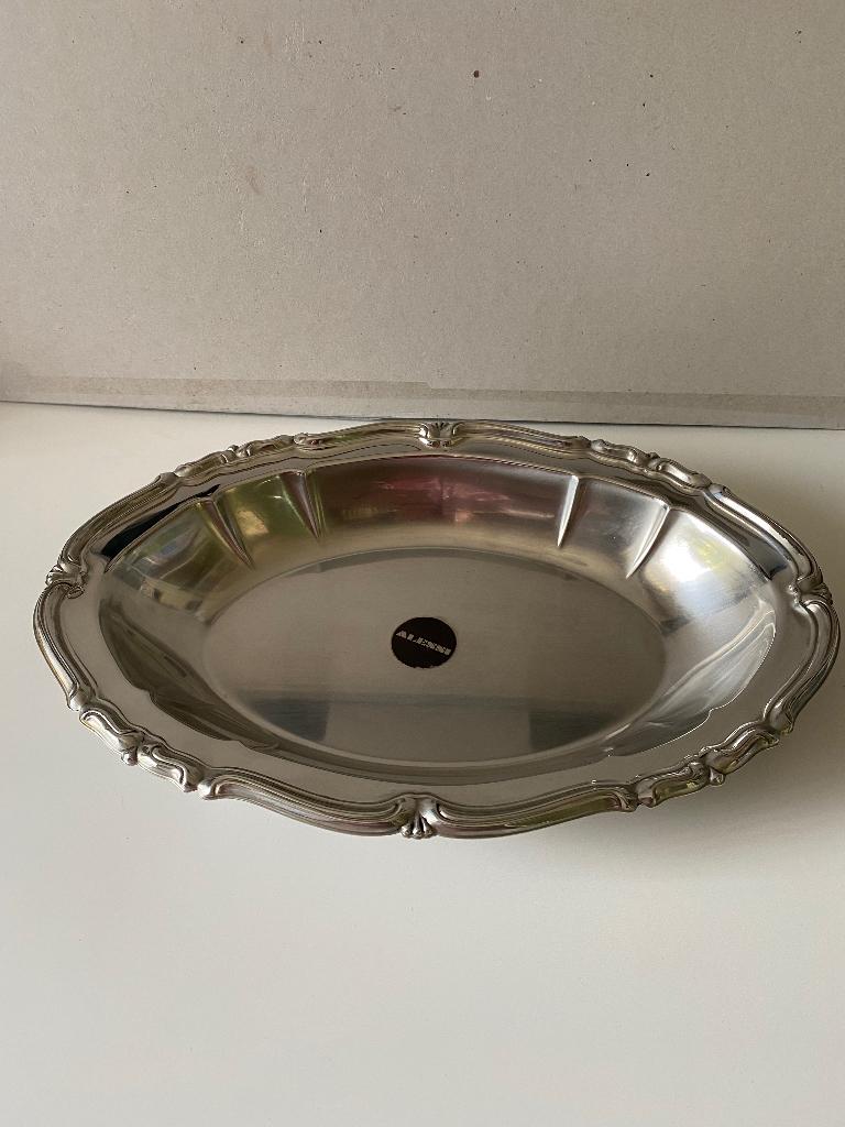 Alessi zilverkleurige schaal van RVS, Overige materialen, Schaal, Rond, Ophalen of Verzenden