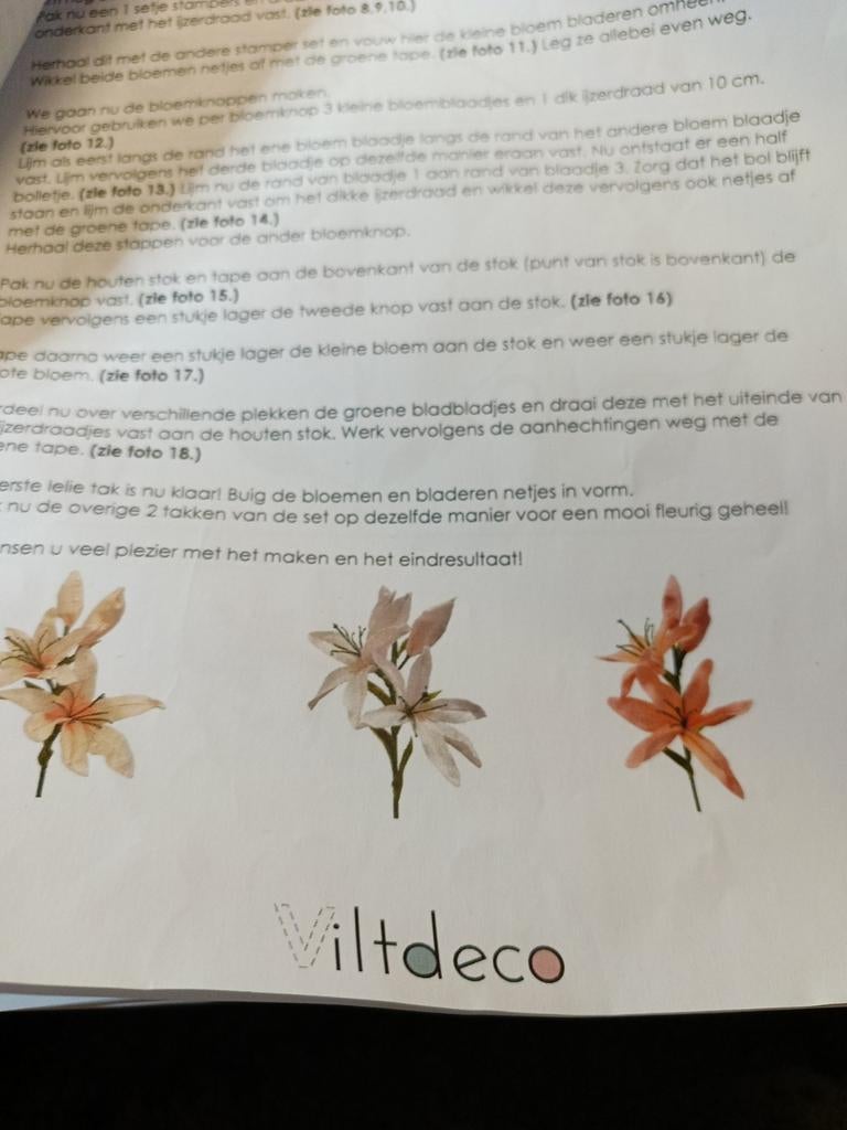 Vilt Lelie Patroon - DIY Bloemen Maken, Ophalen of Verzenden, Nieuw