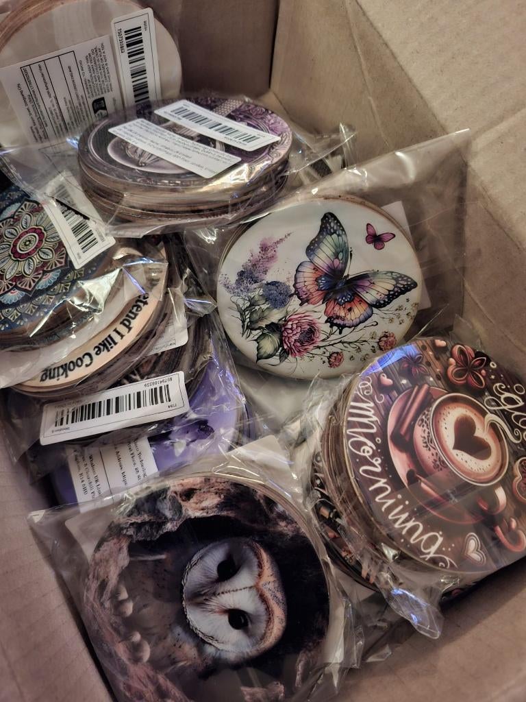 Onderzetters met print (14 sets), Ophalen of Verzenden, Nieuw, Glas of Kopje