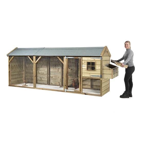 Houten Kippenhok Eva | Nachthok + Overdekte Ren | Glorenza, Dieren en Toebehoren, Pluimvee | Toebehoren, Ophalen of Verzenden