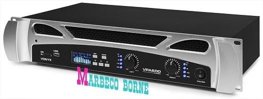 Versterker, Amplifier, USB,Bluetooth,SD,MP3, 2 x 300W VPA600, Vonyx, Nieuw, Info@marbeco.nl, Overige instrumenten