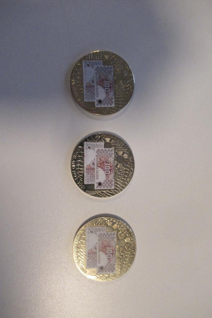 100 gulden herdenkingsmunt, Postzegels en Munten, Munten | Nederland, Ophalen of Verzenden, Koningin Beatrix, Overige waardes