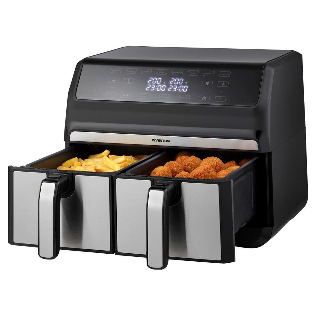 Inventum GF800HLD Duo Friteuse, 4 liter of meer, Ophalen of Verzenden, Gebruikt, Duo-friteuse