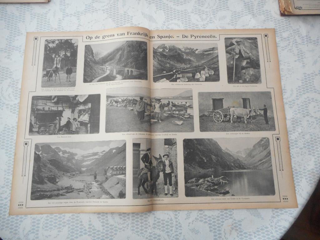 De Pyreneeën. Grens Frankrijk-Spanje. 1910., Ophalen of Verzenden, Voor 1920, Knipsel(s)