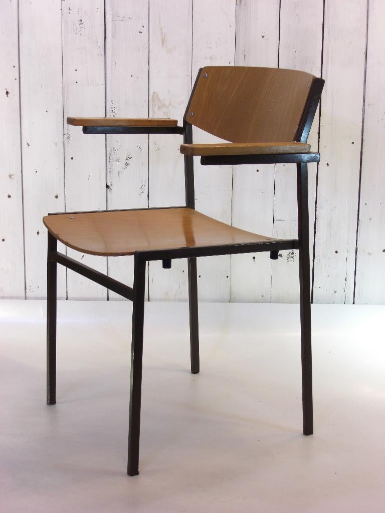 Vintage Gijs van der Sluis stoel, Ophalen, Gebruikt, Bruin, Gispen