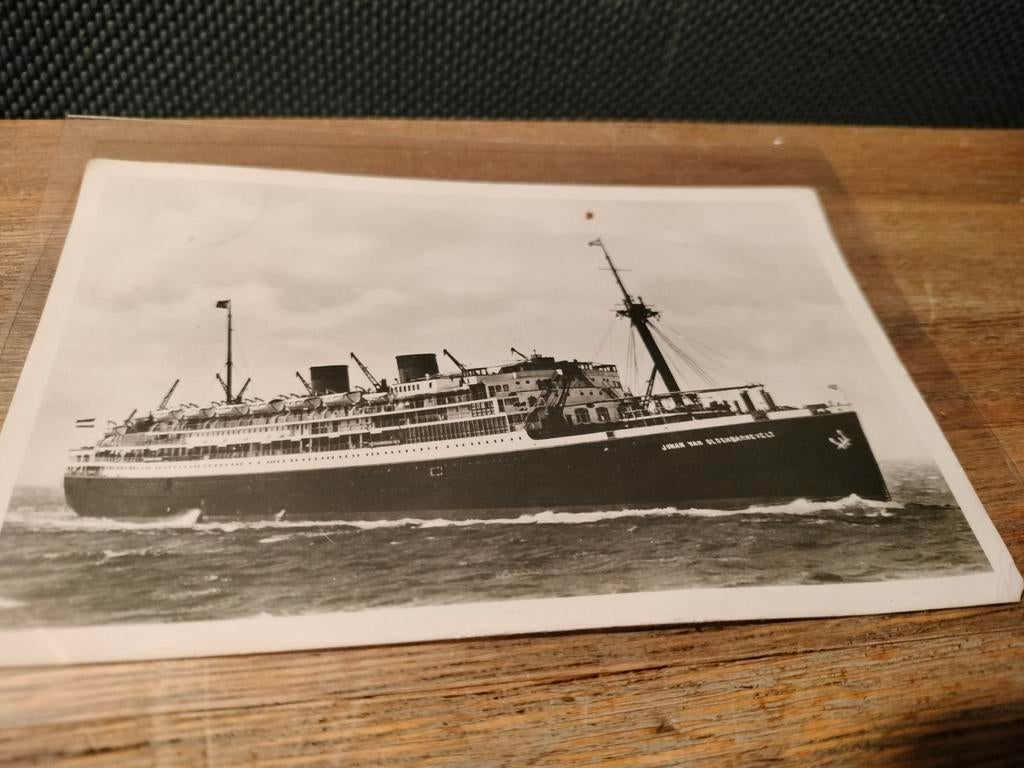 Vintage ansichtkaart Johan van Oldenbarnevelt, Verzamelen, Ophalen of Verzenden, Gebruikt, Motorboot, Kaart, Foto of Prent