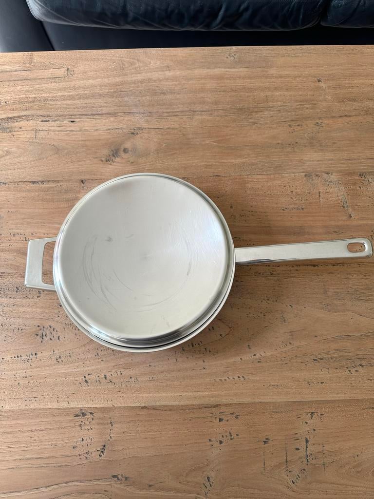 Originele Siemens steel pan, Huis en Inrichting, Keuken | Potten en Pannen, Gebruikt, Inductieplaat, Ophalen of Verzenden, Rvs