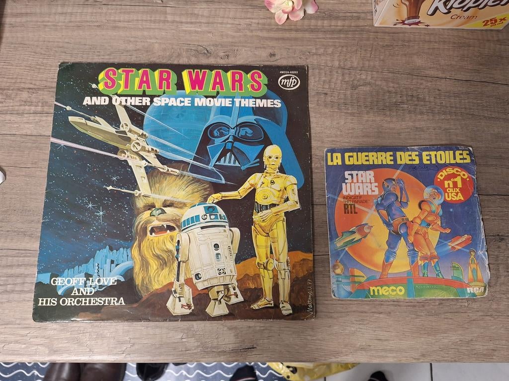 Vintage vinyl lp soundtrack + single Star Wars van 1977, Ophalen of Verzenden, Gebruikt