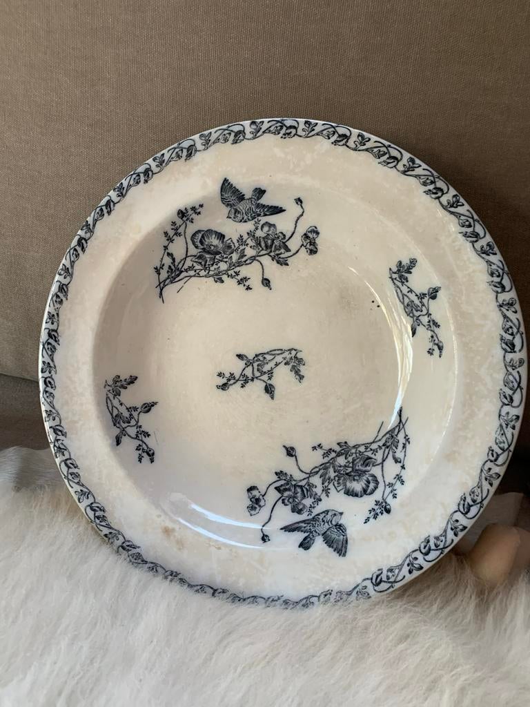 Coquelicots antieke franse vogel schaal izgst, Antiek en Kunst, Ophalen of Verzenden