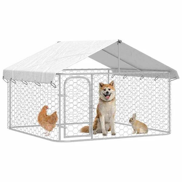 Hondenkennel voor buiten met dak 200x200x150 cm, Bdb, 110 cm of meer, 100 cm of meer, Nieuw