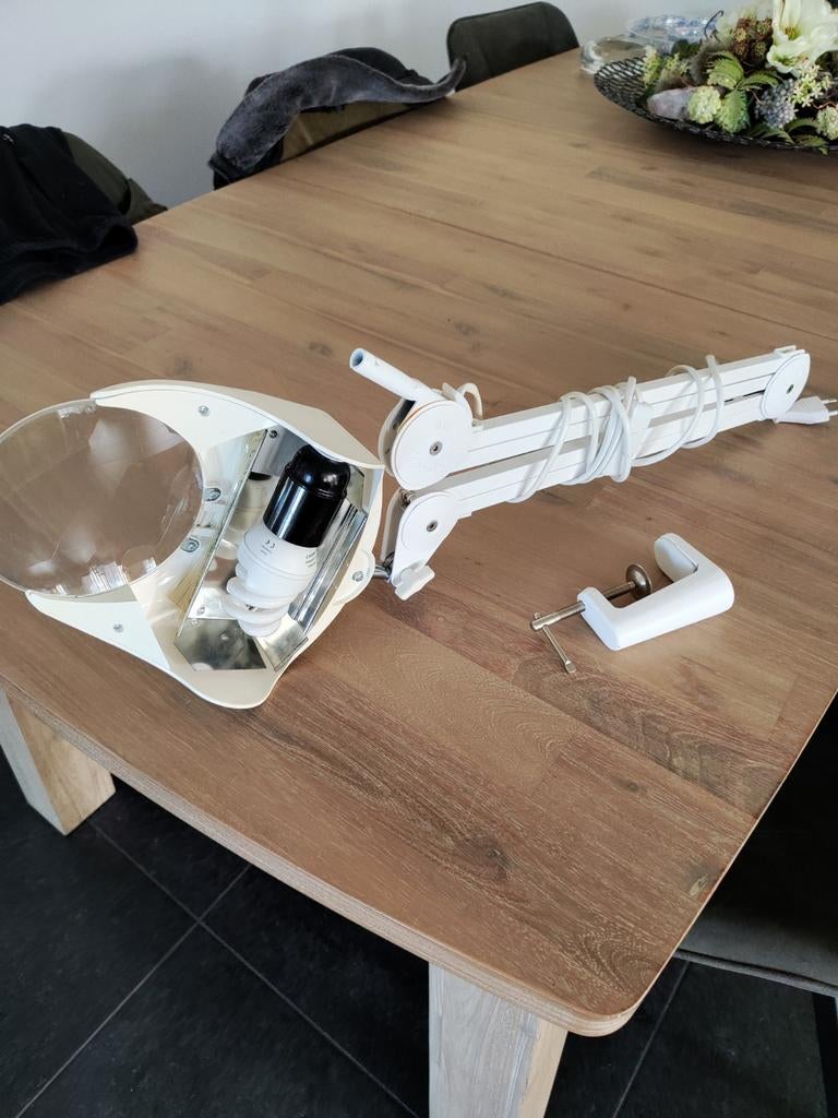 Witte loeplamp met klem, Ophalen, Gebruikt, Loeplamp