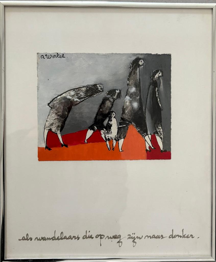 Ans Wortel gouache, Antiek en Kunst, Ophalen of Verzenden
