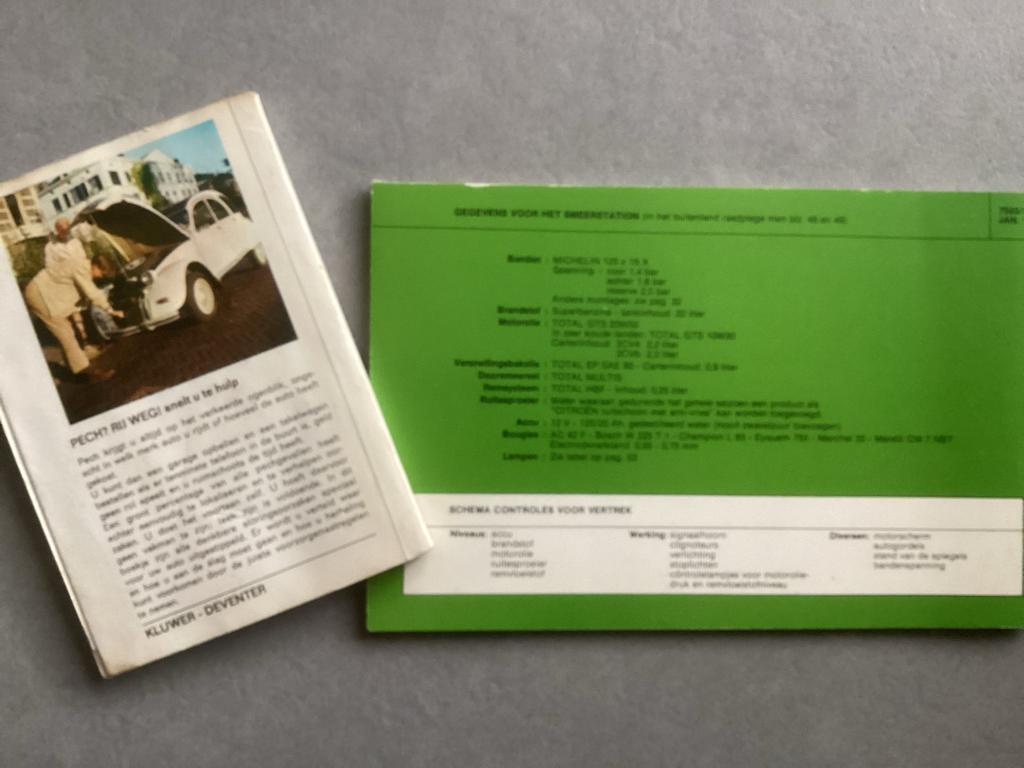 2CV Instructieboekjes - Groen '77 & Jaren '60, Ophalen of Verzenden