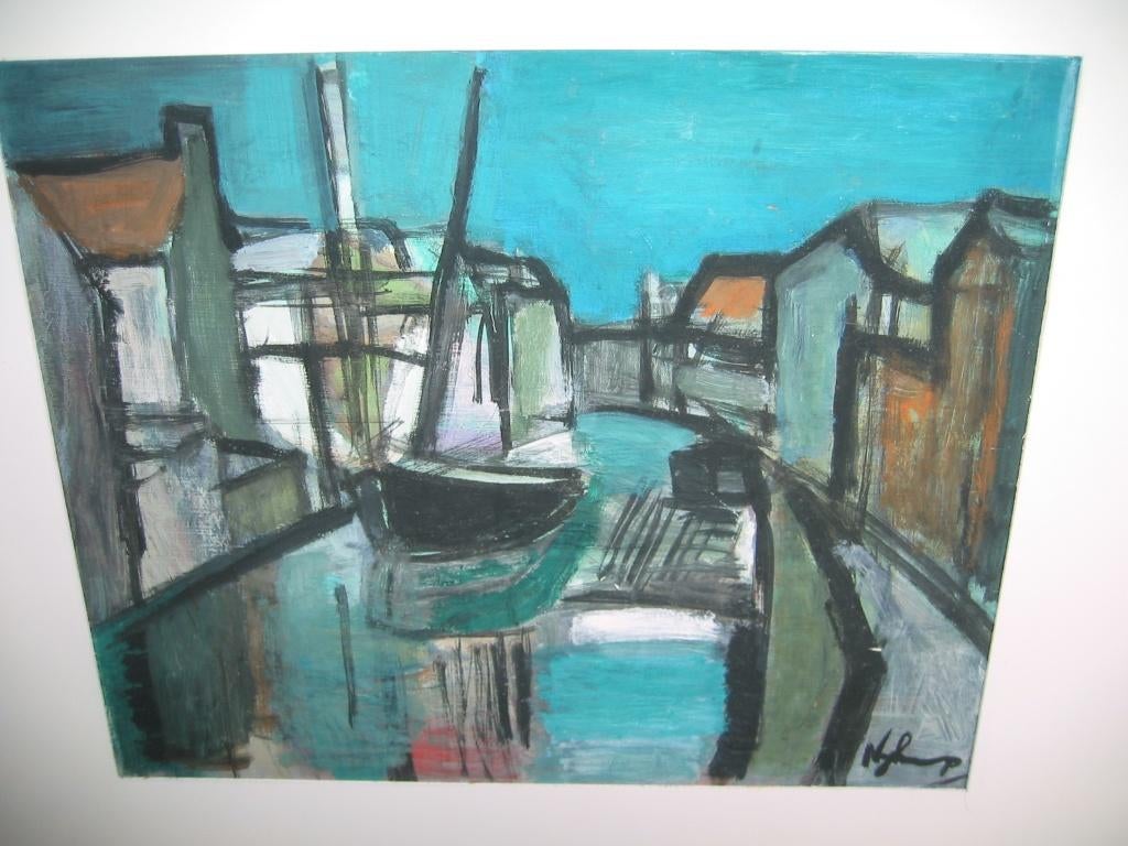 Haventje, Antiek en Kunst, Kunst | Schilderijen | Klassiek, Ophalen