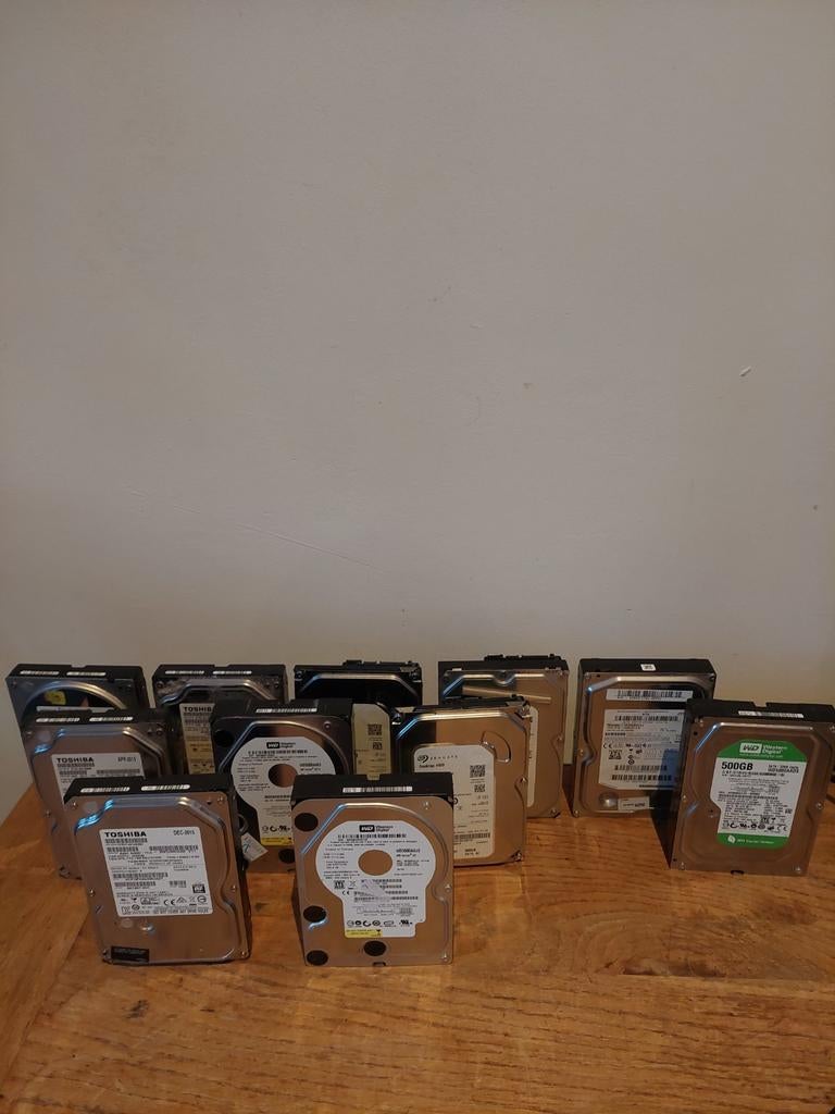 11x 500GB HDD - Toshiba, WD, Hitachi, Seagate, Samsung, Ophalen of Verzenden, Gebruikt