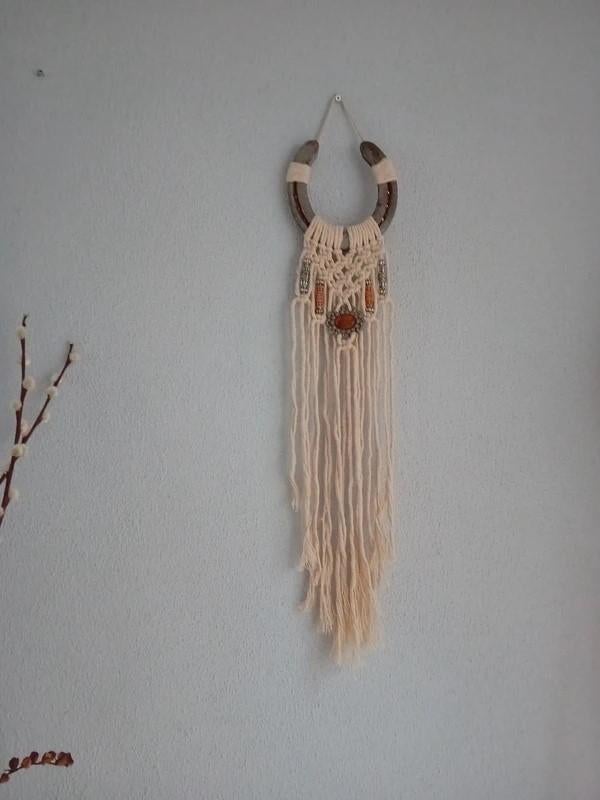 Versierd hoefijzer, macrame, wandhanger, Ophalen of Verzenden, Nieuw