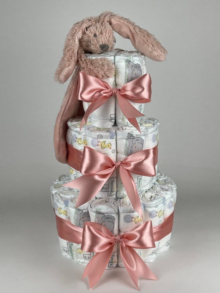 Luiertaart meisje happy horse tut Richie old pink dp roze, Ophalen of Verzenden, Nieuw, Kraamcadeau