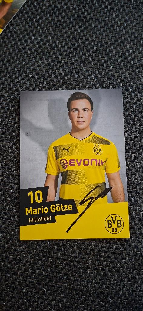 Spelerskaart met handtekening Mario Gotze Borussia Dortmund, Verzenden, Nieuw, Buitenlandse clubs, Spelerskaart