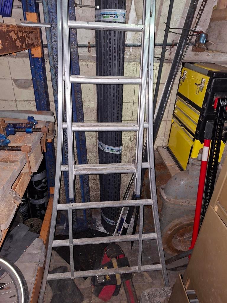 Aluminium ladder 2x10 sport tweedelig uitschuif, Ophalen