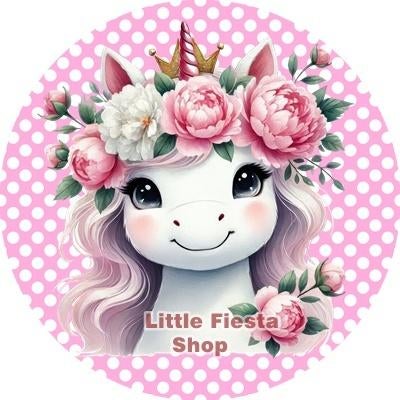 L1305 luxe icing eenhoorn 17cm eetbaar v kwark slagroom, Ophalen of Verzenden, Nieuw, Taarten, Versiering