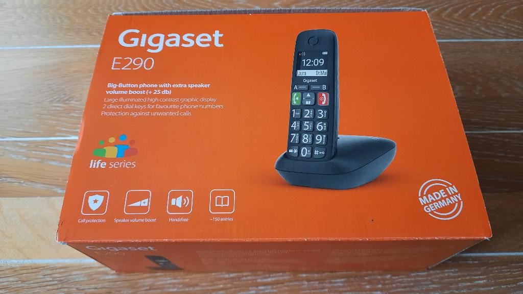 Z.g.a.n. Senioren telefoon (grote toetsen) Gigaset E290., Ophalen of Verzenden, Nieuw, 1 handset