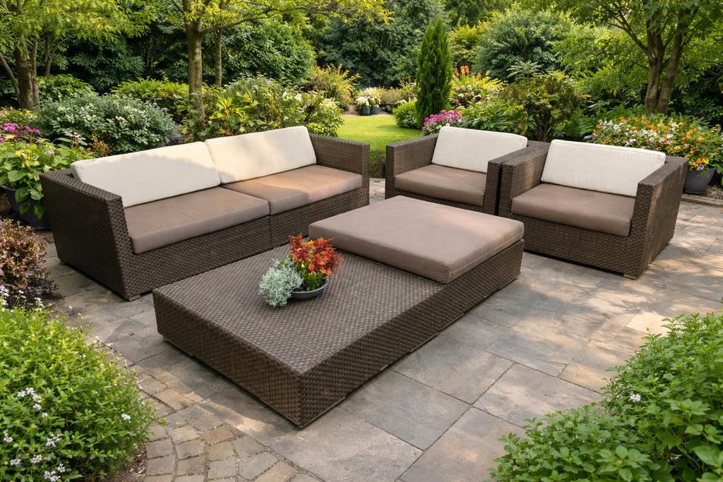Dedon Loungeset Tuinset, Tuin en Terras, Ophalen, Zo goed als nieuw, Wicker, Hocker